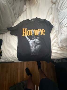 Homme + Femme LA Black Twisted Fingers Graphic Tee